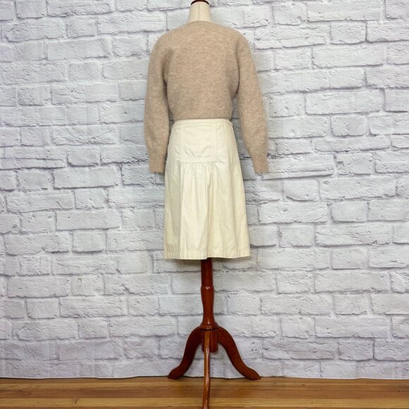 Max Azria Collection Ivory Cotton Knee-Length Skirt - Picture 6 of 9